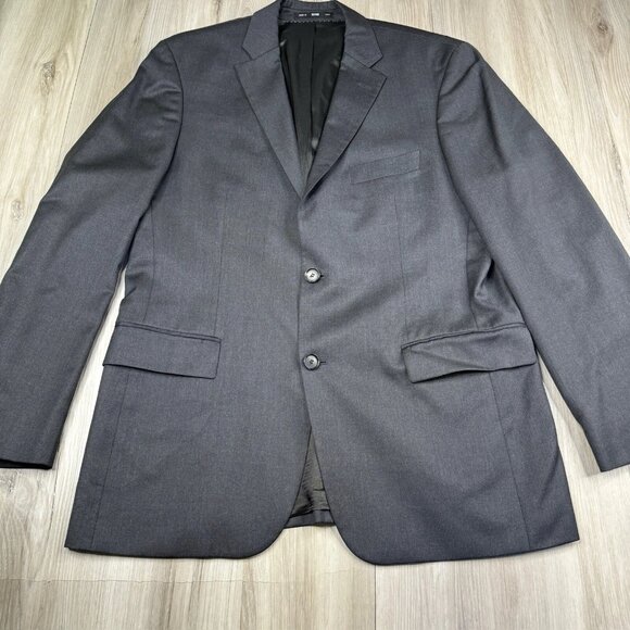 Hugo Boss Blazer Sport Coat Jacket Men's 40R Dark Gray Reda Super 100s Wool - Picture 1 of 13